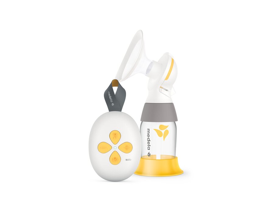 Solo™ single electric breast pump Bomba tira leite eléctrica simples Medela Solo™ com recipiente de recolha