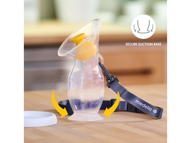 Medela Silicone breast milk collector has a secure suction base