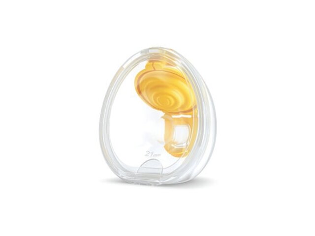 Medela Hands-free collection cup with breast shield installed