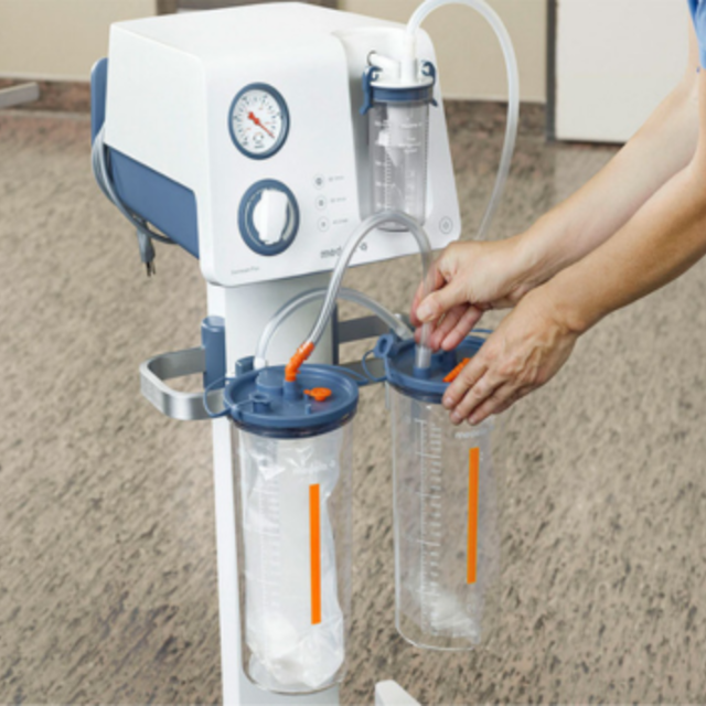 The Medela Disposable Collection System (DCS) in use in a hospital. 