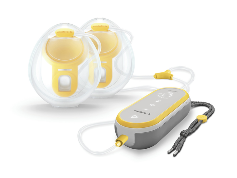 Freestyle™ Hands-free double electric wearable breast pump Medela Freestyle Hands-free pump shown with Hands-free collection cups.